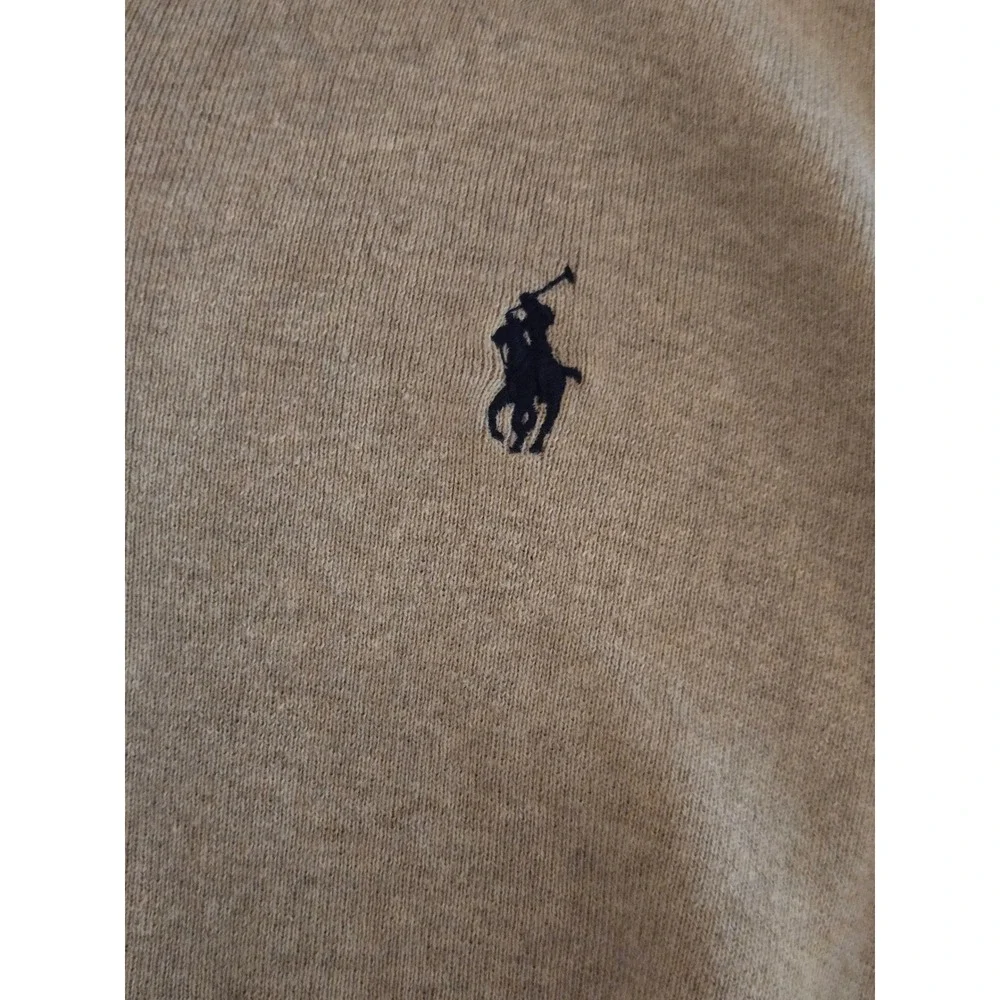 Polo Ralph Lauren Mens Medium Sweater Pima Cotton V-Neck Tan Beige Pony Logo